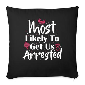 Bachelorette Gang Bride Squad Bridal Shower - Sofa pillowcase 17,3'' x 17,3'' (45 x 45 cm) - black - Front