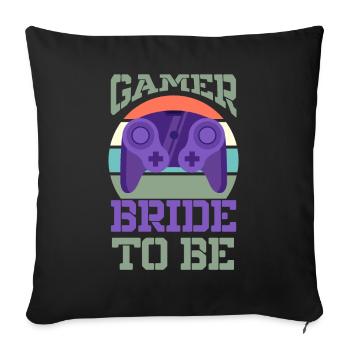 Gamer To Be Bride Gaming Couple Wedding - Sofa pillowcase 17,3'' x 17,3'' (45 x 45 cm) - black - Front