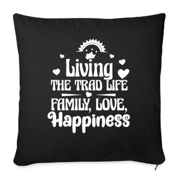 Tradwife Rester Au Foyer Maman Chrétienne Femme Au Foyer - Housse de coussin décorative 45 x 45 cm - noir - Devant