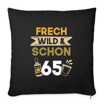 Geschenk 65 Jahre Geburtstag Whiskey - Sofakissenbezug 45 x 45 cm - Schwarz - Vorne