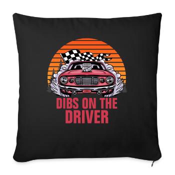 Dibs Sur La Femme De Pilote De Sport Automobile De Course Automobile - Housse de coussin décorative 45 x 45 cm - noir - Devant