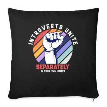 Introvertis antisociaux avec sarcasme social anxieux - Housse de coussin décorative 45 x 45 cm - noir - Devant