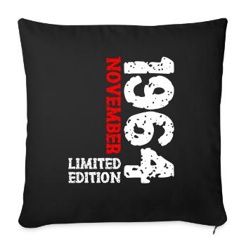 1964 November Limited Edition 59th Birthday Decoration - Sofa pillowcase 17,3'' x 17,3'' (45 x 45 cm) - black - Front