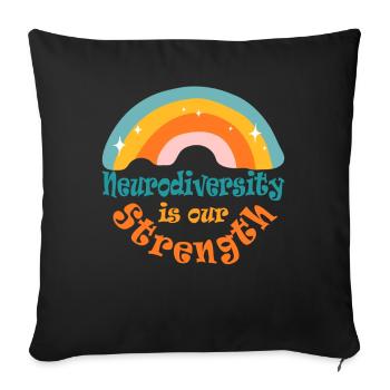 Mariage neurodivers, autisme, bipolaire, acceptation - Housse de coussin décorative 45 x 45 cm - noir - Devant