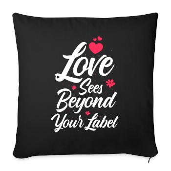 Neurodiverse Marriage Beyond Your Label - Sofa pillowcase 17,3'' x 17,3'' (45 x 45 cm) - black - Front