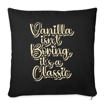 Vanilla Girl Traditional Wife Proud Tradwife - Sofa pillowcase 17,3'' x 17,3'' (45 x 45 cm) - black - Front