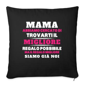 Donna Mamma Migliore Del Mondo Figlio Figlia Festa - Sofakissenbezug 45 x 45 cm - Schwarz - Vorne
