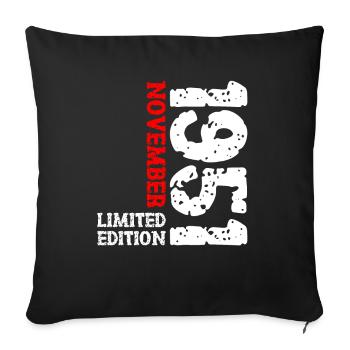 1951 November Limited Edition 72nd Birthday Decoration - Sofa pillowcase 17,3'' x 17,3'' (45 x 45 cm) - black - Front