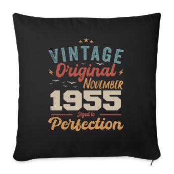 Légendaire depuis novembre 1955 - 1955 - Housse de coussin décorative 45 x 45 cm - noir - Devant