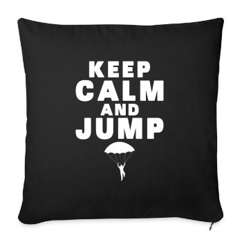 keep calm and jump parachute gift men - Sofa pillowcase 17,3'' x 17,3'' (45 x 45 cm) - black - Front