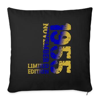1955 novembre édition limitée 68e anniversaire décoration - Housse de coussin décorative 45 x 45 cm - noir - Devant