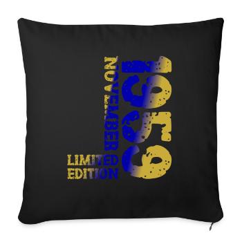 1959 November Limited Edition 64th Birthday Decoration - Sofa pillowcase 17,3'' x 17,3'' (45 x 45 cm) - black - Front