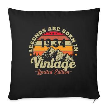 Legends Were Born in 1934 Vintage Gift - Sofa pillowcase 17,3'' x 17,3'' (45 x 45 cm) - black - Front