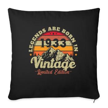 The Legends Were Born in 1933 Vintage Gift - Sofa pillowcase 17,3'' x 17,3'' (45 x 45 cm) - black - Front