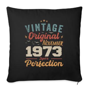 Légendaire depuis novembre 1973 - 1973 - Housse de coussin décorative 45 x 45 cm - noir - Devant