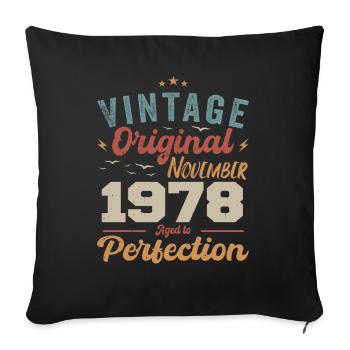 Légendaire depuis novembre 1978 - 1978 - Housse de coussin décorative 45 x 45 cm - noir - Devant