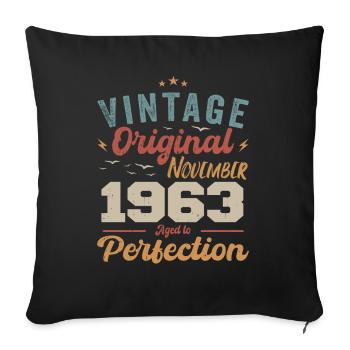 Légendaire depuis novembre 1963 - 1963 - Housse de coussin décorative 45 x 45 cm - noir - Devant