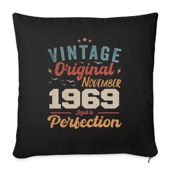 Légendaire depuis novembre 1969 - 1969 - Housse de coussin décorative 45 x 45 cm - noir - Devant