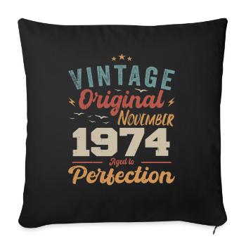 Legendary since November 1974 - 1974 - Sofa pillowcase 17,3'' x 17,3'' (45 x 45 cm) - black - Front