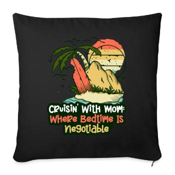 Single Mom Summer Cruisin Mom And Son - Sofa pillowcase 17,3'' x 17,3'' (45 x 45 cm) - black - Front