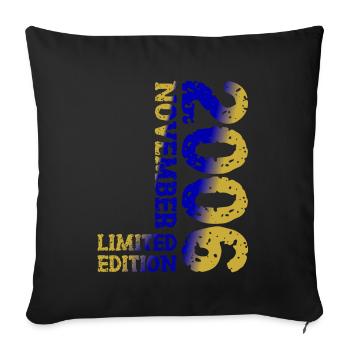 2006 November Limited Edition 17th Birthday Decoration - Sofa pillowcase 17,3'' x 17,3'' (45 x 45 cm) - black - Front