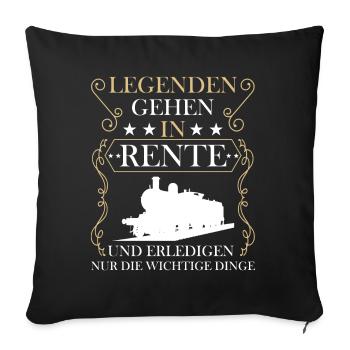 Rentner Rente Rentenbeginn Modeleisenbahn - Sofakissenbezug 45 x 45 cm - Schwarz - Vorne