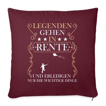 Rentner Rente Rentenbeginn Drachen steigen - Sofakissenbezug 45 x 45 cm - Burgunderrot - Vorne