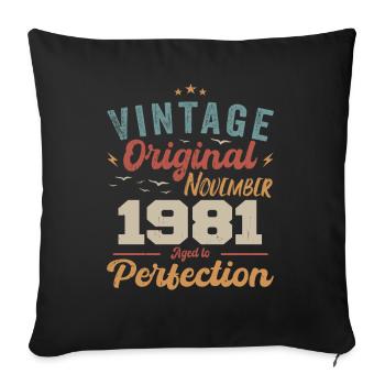 Legendary since November 1981 - 1981 - Sofa pillowcase 17,3'' x 17,3'' (45 x 45 cm) - black - Front