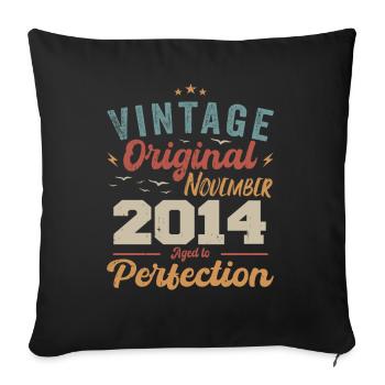 Légendaire depuis novembre 2014 - 2014 - Housse de coussin décorative 45 x 45 cm - noir - Devant