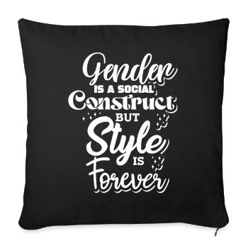 Androgyne Non-binaire - Housse de coussin décorative 45 x 45 cm - noir - Devant