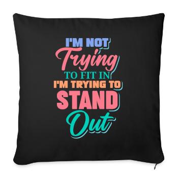 Androgynous LGBTQI Queer Genderfluid Non Binary - Sofa pillowcase 17,3'' x 17,3'' (45 x 45 cm) - black - Front