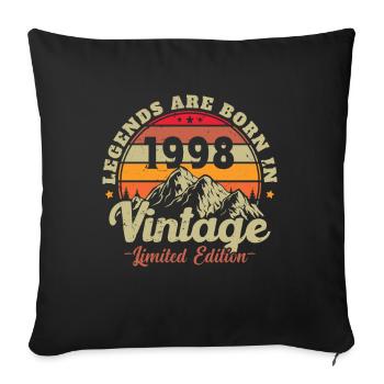 1998 Vintage Born In 1998 Birthday Gift - Sofa pillowcase 17,3'' x 17,3'' (45 x 45 cm) - black - Front