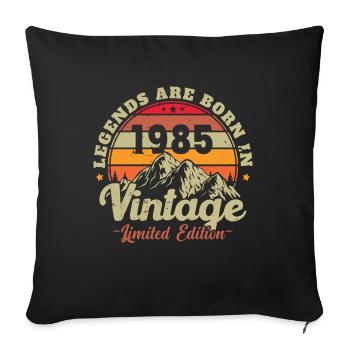 1985 Vintage Original 1985 Birthday Gift - Sofa pillowcase 17,3'' x 17,3'' (45 x 45 cm) - black - Front