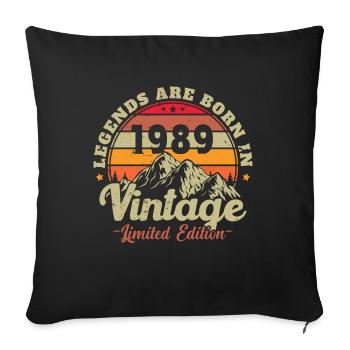 1989 Vintage Born In 1989 Birthday Gift - Sofa pillowcase 17,3'' x 17,3'' (45 x 45 cm) - black - Front