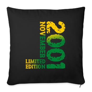 2001 novembre édition limitée 22e anniversaire décoration - Housse de coussin décorative 45 x 45 cm - noir - Devant