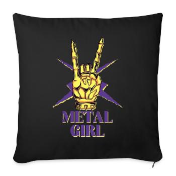 Metallic Girl Chick Rock Mom - Sofa pillowcase 17,3'' x 17,3'' (45 x 45 cm) - black - Front