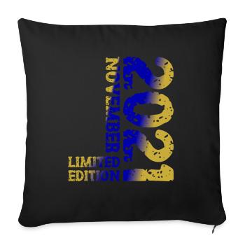2021 November Limited Edition 2nd Birthday Decoration - Sofa pillowcase 17,3'' x 17,3'' (45 x 45 cm) - black - Front