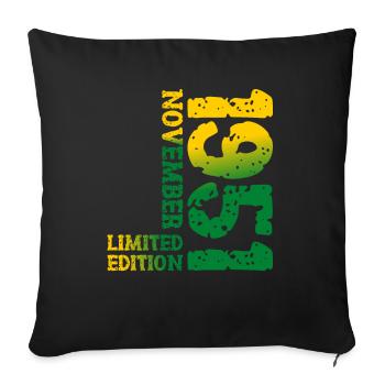1951 November Limited Edition 72nd Birthday Decoration - Sofa pillowcase 17,3'' x 17,3'' (45 x 45 cm) - black - Front