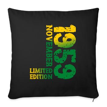 1959 November Limited Edition 64th Birthday Decoration - Sofa pillowcase 17,3'' x 17,3'' (45 x 45 cm) - black - Front