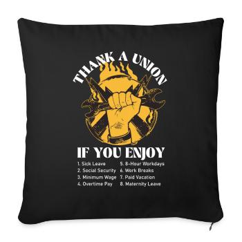 Syndicat Nous sommes tous unis - Housse de coussin décorative 45 x 45 cm - noir - Devant