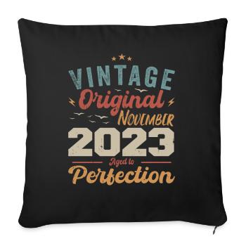 Légendaire depuis novembre 2023 - 2023 - Housse de coussin décorative 45 x 45 cm - noir - Devant