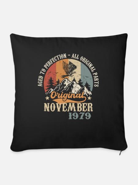 Birthday in November 1979 - November 1979 - Sofakissenbezug 45 x 45 cm - Schwarz