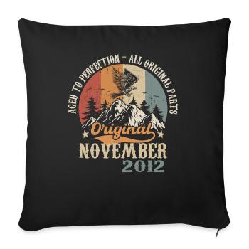 Birthday in November 2012 - November 2012 - Sofa pillowcase 17,3'' x 17,3'' (45 x 45 cm) - black - Front