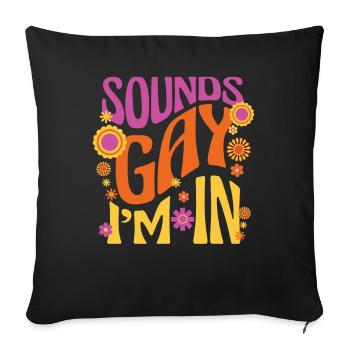 Ça a l’air gay, je suis dans une fierté inappropriée des lèvres arc-en-ciel - Housse de coussin décorative 45 x 45 cm - noir - Devant