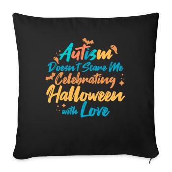 L’autisme ne me fait pas peur Papillon de fête d’Halloween - Housse de coussin décorative 45 x 45 cm - noir - Devant