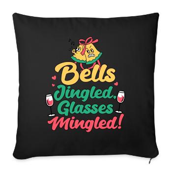 Drunk Christmas Funny Quote Wine Lover Mom Tipsy - Sofa pillowcase 17,3'' x 17,3'' (45 x 45 cm) - black - Front