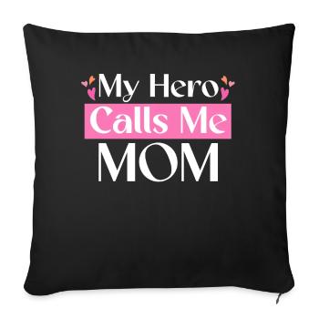 Mom Hero Squad Mom Life Superhero - Sofa pillowcase 17,3'' x 17,3'' (45 x 45 cm) - black - Front
