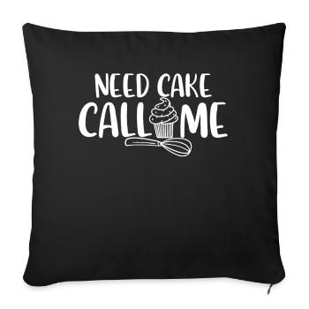 Need Cake Call Me Baking Mama Loves To Bake - Sofa pillowcase 17,3'' x 17,3'' (45 x 45 cm) - black - Front