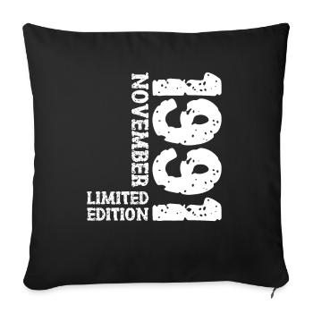 1991 November Limited Edition 32nd Birthday Decoration - Sofa pillowcase 17,3'' x 17,3'' (45 x 45 cm) - black - Front