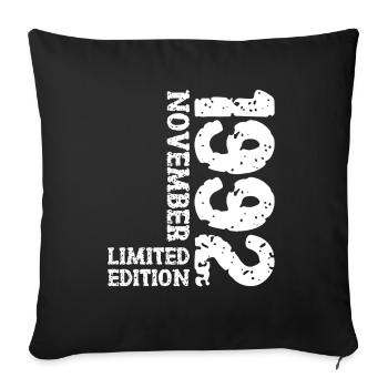 1992 November Limited Edition 31st Birthday Decoration - Sofa pillowcase 17,3'' x 17,3'' (45 x 45 cm) - black - Front